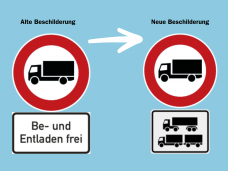 Alte und neue Beschilderung im Vergleich